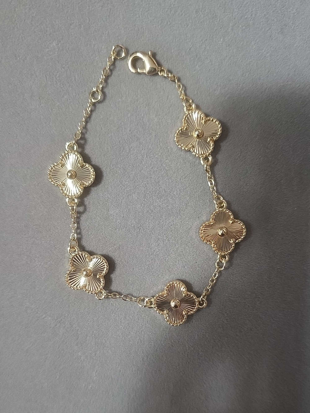 Gold Floral Link Bracelet - Women's Fashion Jewelry